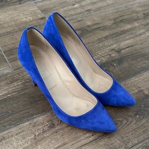 J.Crew Cobalt Blue Suede Pointed Toe Pumps (sz 8.5)